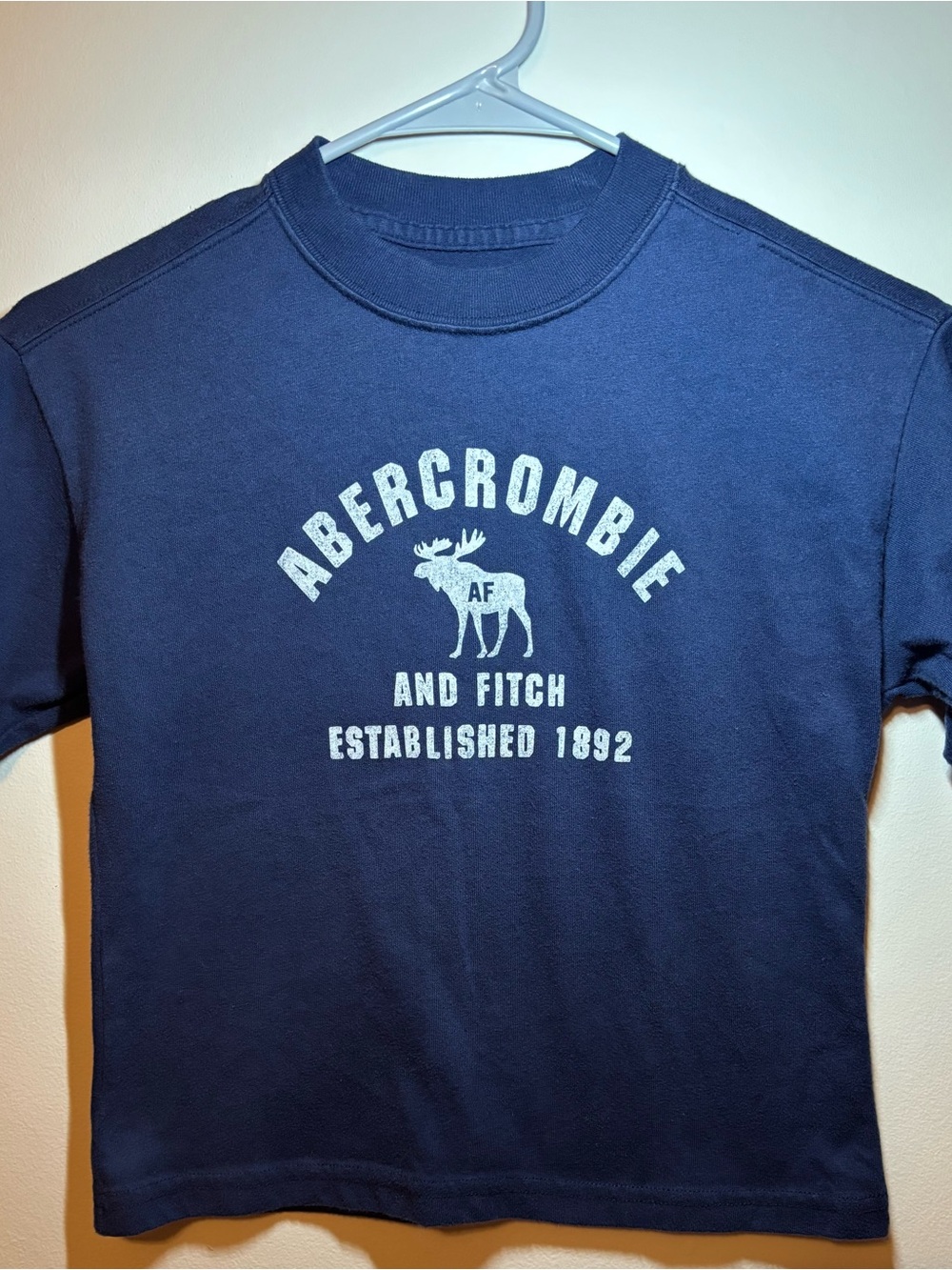 Abercrombie & Fitch Kids Navy Logo Tee 7/8